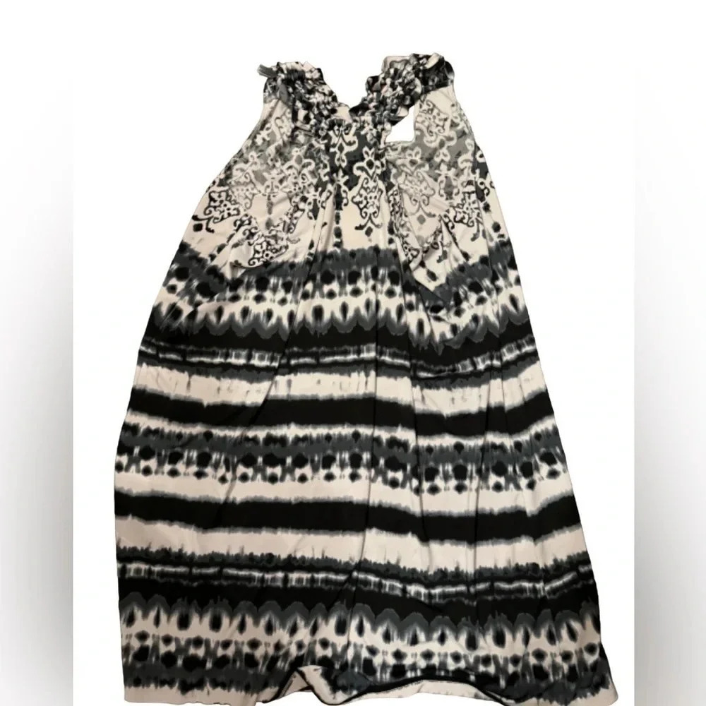 Dotti Woman Swim Coverup, 1X, Black and White, Razorback Dress, Black and White - Picture 3 of 6